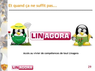 Et quand ça ne suffit pas...




        Accès au vivier de compétences de tout Linagora




                                                          29
 