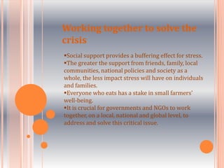 On average, there has been one farmer’s suicide every 32 minutes since 2002. Common features in majority of suicides91-94 % of suicides are by family heads.