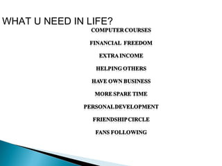 WHAT U NEED IN LIFE?

UTER COURSE
COMP

S

 