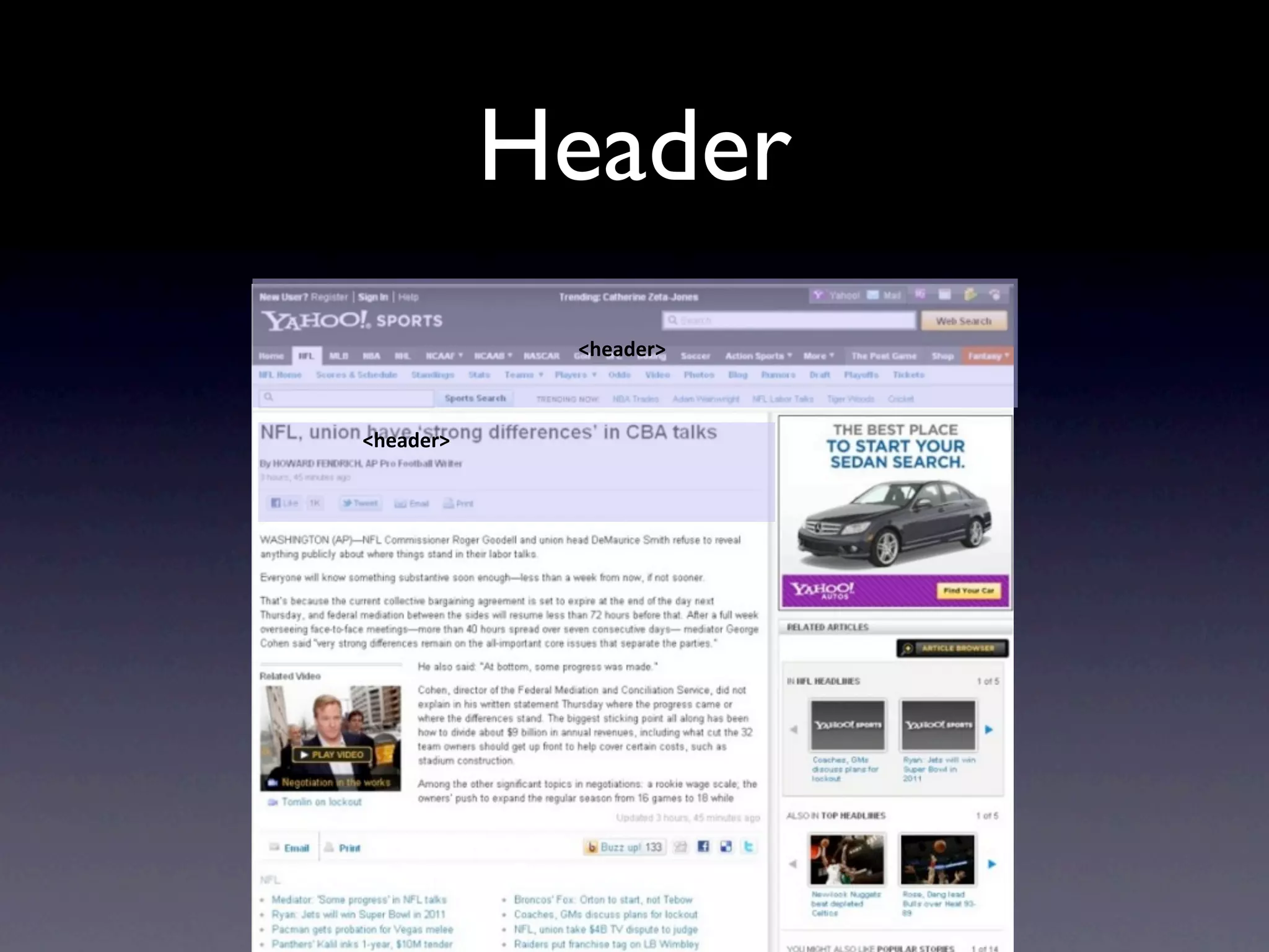 Header
            <header>



<header>
 