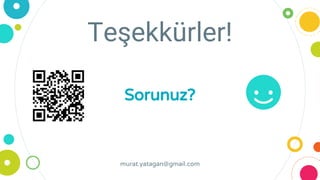 Teşekkürler!
Sorunuz?
murat.yatagan@gmail.com
 