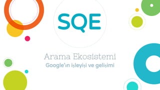 Arama Ekosistemi
Google’ın işleyişi ve gelişimi
SQE
 