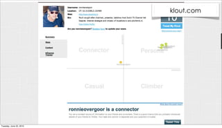 klout.com




Tuesday, June 22, 2010
 