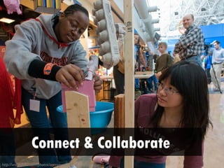 Connect & Collaborate
http://www.flickr.com/photos/aarronwalter/4629078087/
 