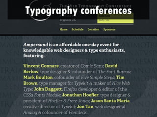 Typography conferences
 