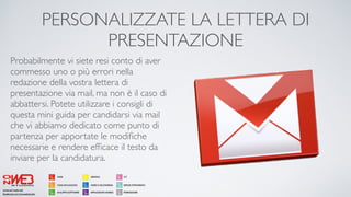 Lettera di presentazione cv commessa
