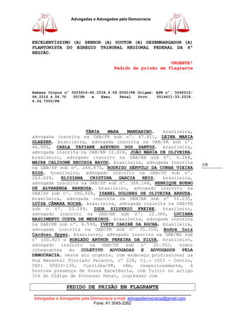 ____________________________________________________________________________
Advogadas e Advogados pela Democracia e-mail:...