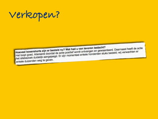 Verkopen?
 