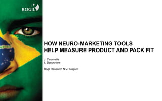 J. Caramelle
L. Depoortere
Rogil Research N.V. Belgium
HOW NEURO-MARKETING TOOLS
HELP MEASURE PRODUCT AND PACK FIT
 