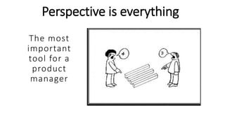 Perspective is everything
The most
important
tool for a
product
manager
 