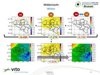 SW HE SW HE 
30/09/2014 74 
© 2014, VITO NV 
+ 
= 
Brussel 
Middernacht 
Winter 
+ 
+0.45K +1.27K +0.15K 
+1.87K 
+ 
 