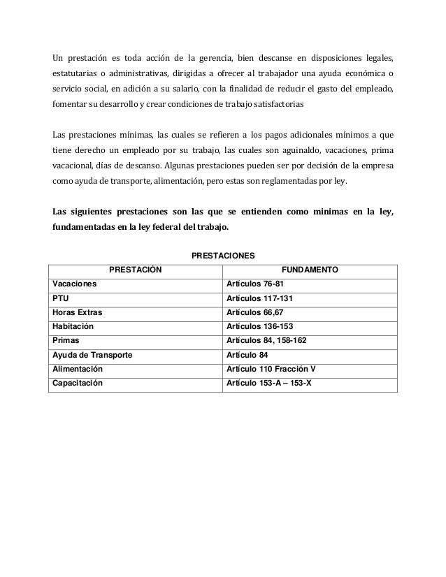 Cuales Son Las Prestaciones Minimas De Ley Ley Compartir