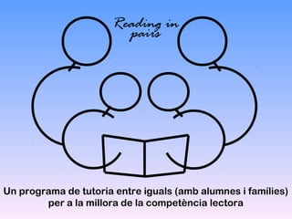 Reading in
pairs
Un programa de tutoria entre iguals (amb alumnes i famílies)
per a la millora de la competència lectora
 