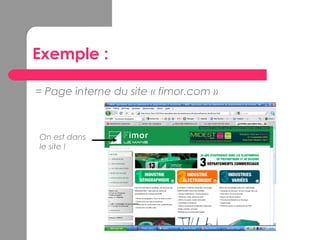 Exemple :
= Page interne du site « fimor.com »
On est dans
le site !
 