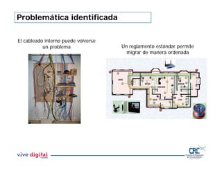 Problemática identificada
El cableado interno puede volverse
un problema Un reglamento estándar permite
migrar de manera ordenada
 