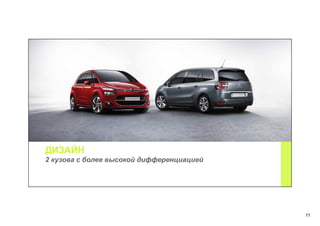 11
ДИЗАЙН
2 кузова с более высокой дифференциацией
 