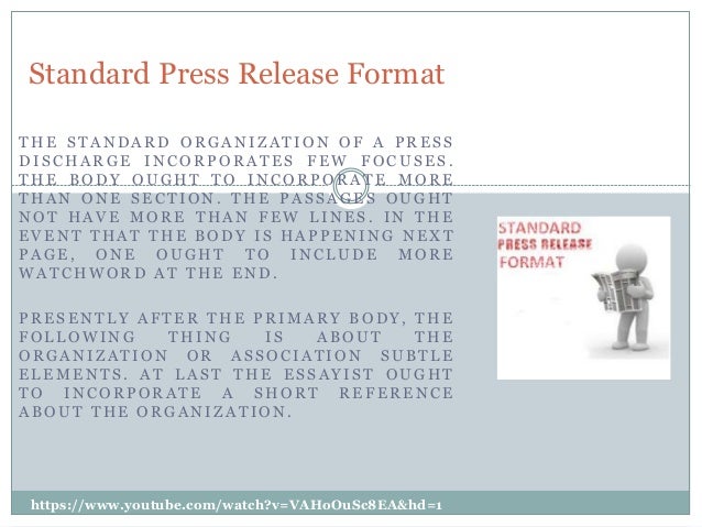 standard press release format