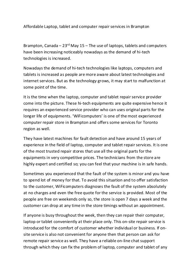 Trusted laptop, computer repair services in Brampton