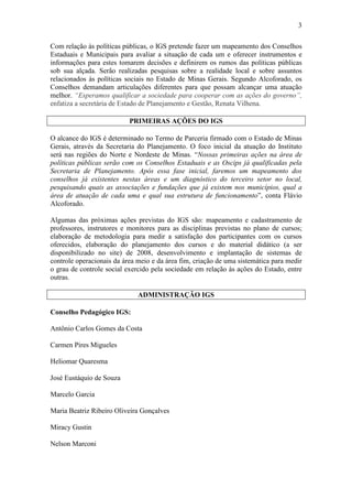 Press release do lançamento do IGS