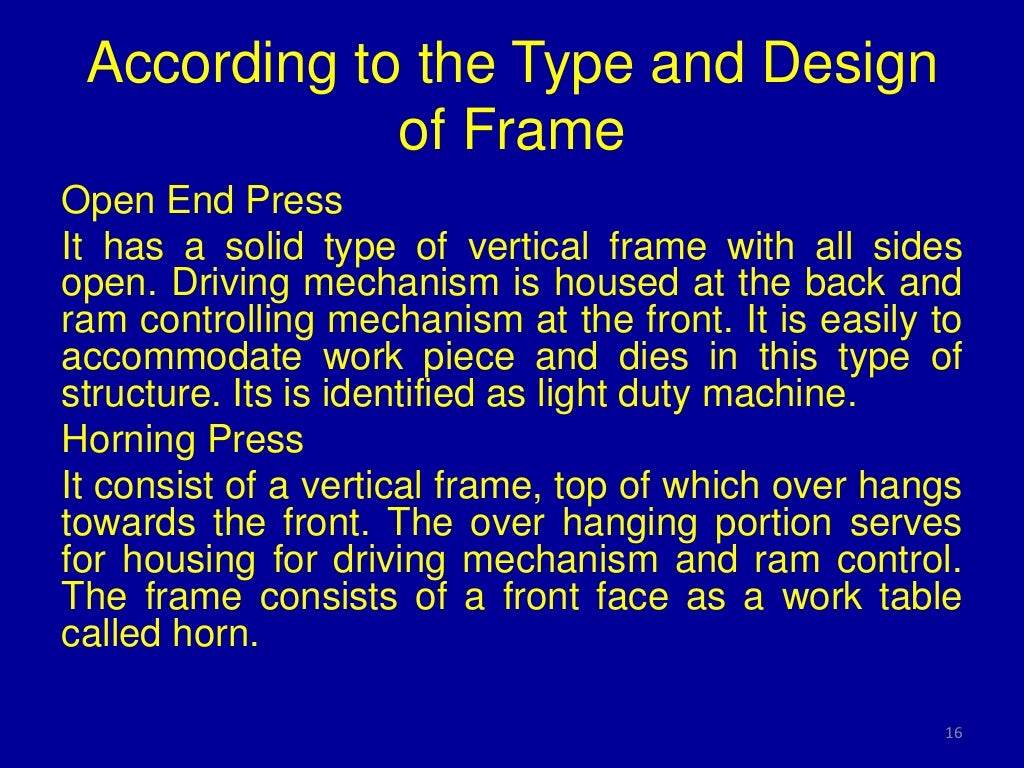 Classification and Types of Press