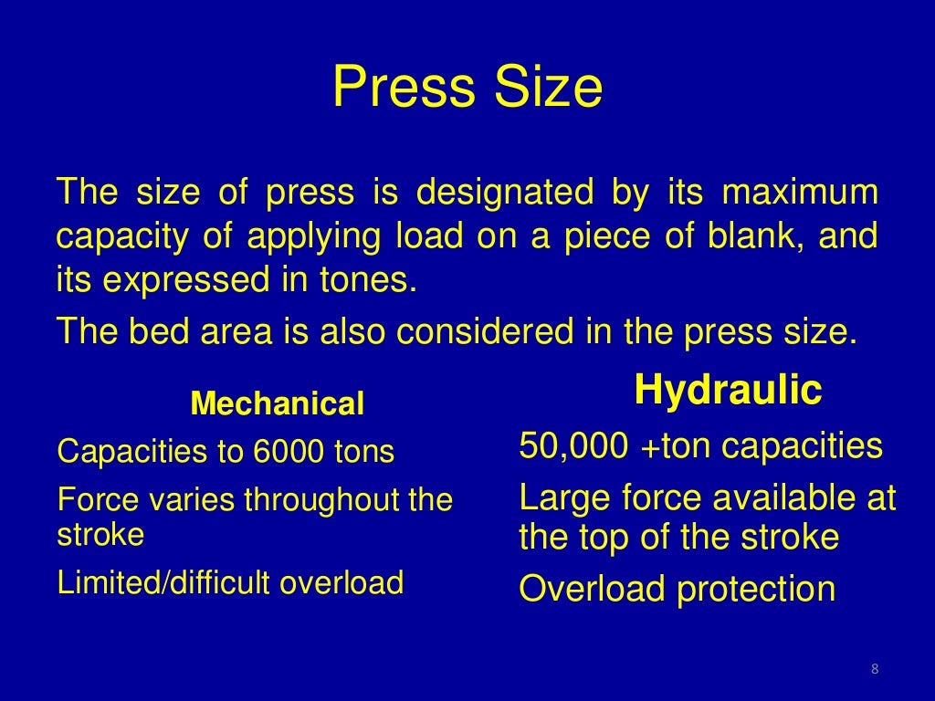 Classification and Types of Press