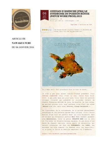 ARTICLE DE MUSISPHERE DU 20 NOVEMBRE 2015
 