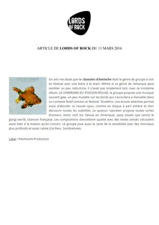 ARTICLE DE CENTRE-PRESSE DU 03 JANVIER 2016
 