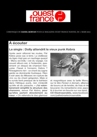 CHRONIQUE DE PATRICK GUERRIER POUR LA DEPECHE, DU 06 MAI 2015
 