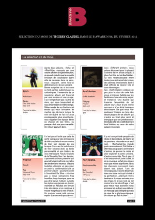 CHRONIQUE DE JURGEN THONE POUR DERNIERES NOUVELLES D’ALSACE, DU 06 MAI 2015
 