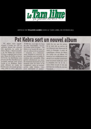 CHRONIQUE DE FRANCK FISCHBACH POUR LE COURRIER VENDEEN, DU 15 AVRIL 2015
 