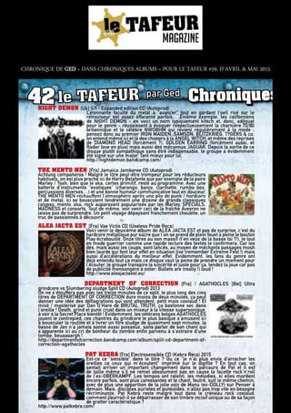 SELECTION DU MOIS DE THIERRY CLAUDEL POUR B AWARE, DE FEVRIER 2015
 