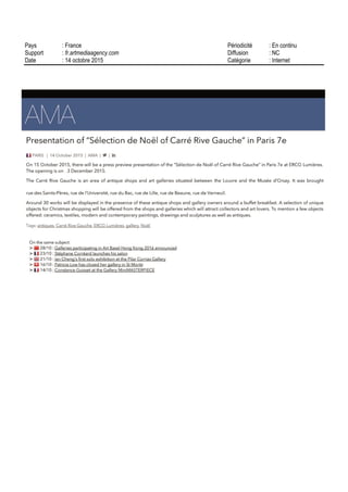 Pays : France Périodicité : En continu
Support : fr.artmediaagency.com Diffusion : NC
Date : 14 octobre 2015 Catégorie : Internet
 