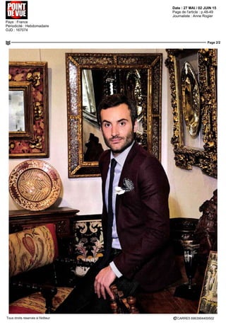 Date : 27 MAI / 02 JUIN 15
Pays : France
Périodicité : Hebdomadaire
OJD : 167074
Page de l'article : p.48-49
Journaliste : Anne Rogier
Page 2/2
CARRE5 6963904400502Tous droits réservés à l'éditeur
 