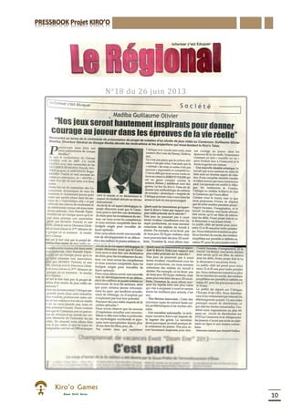 10
N°18 du 26 juin 2013
 