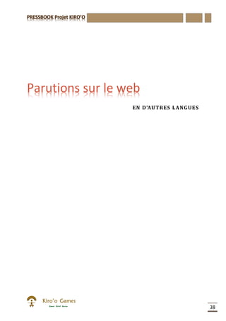 38
Parutions sur le web
EN D’AUTRES LANGUES
 