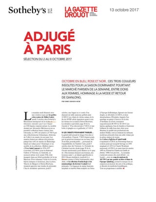 13 octobre 2017
PAYS :France
PAGE(S) :118-119
SURFACE :189 %
PERIODICITE :Hebdomadaire
DIFFUSION :27304
JOURNALISTE :Anne Dordou Meim
13 octobre 2017 - N°1735
 