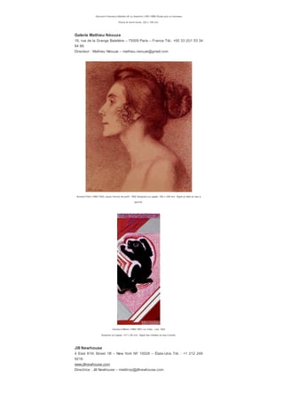 ​Emil Nolde (1867-1956) Trois jonques chinoises, 1913
Aquarelle, pinceau et encre sur papier f in japonais, 240 x 328 mm.
Galerie Nathalie Motte
​12, rue Jacob – 75006 Paris – France Tél.: +00 33 (0)1 43 54 99 92
Directrice : Nathalie Motte – info@mottemasselink.com
Charles Le Brun (1619-1690) Femme en v ol av ec les bras lev és Sanguine et craie blanche, 375 x 270 mm.
 