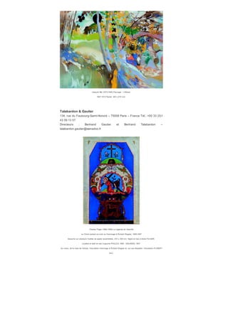 Elisabetta Sirani (1638-1665) Tête de jeune garçon, au v erso deux f igures Sanguine, 225 x 165 mm.
Joan Barthold Jongkind (1819-1891) Moulins en hiv er,
au v erso la route de Balbins Cray on noir, aquarelle, rehauts de gouache, 128 x 209 mm. Signé et daté 1888.
Artur Ramon Art
​Palla, 25 – 08002 Barcelona – Espagne
Tél. : +34 93302 5970
www.arturamon.com
Directeur : Artur Ramon – arturjr@arturamon.com
Giov an Bernardo Azzolino (1572-1645) Saint Charles Borromée sauv ant les âmes, v ers 1620
Plume et lav is d’encre brune et sanguine, 220 x 155 mm
 