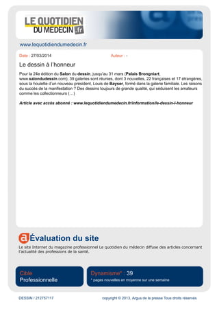 Pays : France Périodicité : En continu
Support : Francetvinfo.fr Diffusion : NC
Date : 27 Mars 2014 Catégorie : Presse Internet
_________________________________________________________________________________
 