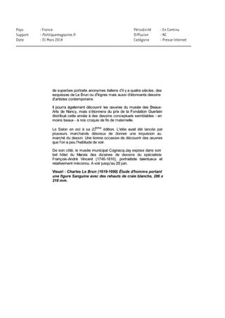 Pays : France Périodicité : En Continu
Support : Politiquemagazine.com Diffusion : NC
Date : 31 Mars 2014 Catégorie : Presse Internet
_________________________________________________________________________________
Pays :
 
