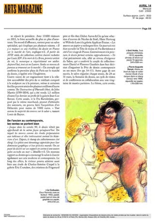 AVRIL 14
Mensuel
OJD : 23500
Surface approx. (cm²) : 3033
N° de page : 48-53
Page 4/6
DESSIN
9967169300505/CLA/OTO/2
Eléments de recherche : SEMAINE DU DESSIN : organisation d'expositions de dessins et/ou de visites privées par les musées dans le cadre du
salon du dessin du 26 au 31/03/14, à Paris (75), Sèvres (92), Sceaux (92), et Chantilly (60), toutes ...
d'être évaluée enfonction de son sujet ou de son epo-
que. » Des conditions que la galeriste Nathalie
Motte Masselink a remplies sans trop de difficul-
tés. Après avoir travaillé cinq ans en appartement,
elle a décidé d'ouvrir sa première galerie en 2010
en réunissant aussi bien des grands noms de l'art
ancien que des contemporains. Poui sa première
participation au Salon, elle a retenu, entre autres,
une sanguine de Le Brun (1619-1690), Femme en
vol avec les bras levés, qui devrait attirer l'attention
des amateurs vu la rareté des dessins de lartiste sur
le marché. Si les œuvres de créateurs réputés faci
litent l'entrée au salon, le jury, composé des pre-
miers membres fondateurs, tient à établir sa sélec-
tion sur le long terme. « Les nouvelles galènes sont
choisies enfonction de leurs précédentes expositions et
de leurs catalogues », explique Louis de Bayser. Au
point que le détail des stands n'est jamais connu a
l'avance. « Elles nous révèlent le nom d'un ou deux
artistes quelles vont présenter maîs on n'en sait pas
davantage », poursuit-il. Une liberté qui repose sur
la confiance accordée à des participants soigneuse-
ment triés sur le volet.
Un public fidèle de plus en plus nombreux
« Cette année, l'œuvre que je préfere est une feuille de
Fra Bartolomeo, Tête de moine portant capuchon
(ci-dessous), autour de 1500. C'est grâce à ce genie
de dessins que le salon attire les plus grands collec-
tionneurs et les institutions du monde entier »,
« lucien Freud
(1922-2011), A pied
jusqu'au bureau, crayon
Conte sur papier,
224x141 mm
< Baccio délia Porta,
dit Fra Bartolomeo,
(1472-1517), fête
de moine portant
capuchon, vue de trois
quarts, pierre noire et
estompe rehauts de
pierre blanche, avec
esquisse partielle de
pierre sanguine brune
242x200 mm
 