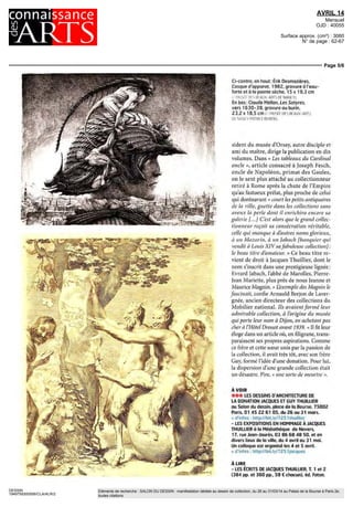 AVRIL 14
Mensuel
OJD : 40055
Surface approx. (cm²) : 3060
N° de page : 62-67
Page 4/6
DESSIN
1949759300506/CLA/ALR/2
Eléments de recherche : SALON DU DESSIN : manifestation dédiée au dessin de collection, du 26 au 31/03/14 au Palais de la Bourse à Paris 2e,
toutes citations
Luca Giordano Le Baptême du Christ vers 1652 sanguine et rehauts de craie blanche sur papier colore à la sanguine 44 3 x 62 2 cm
OMUSEE DES BEAI A ART^ DE NANCY/PAIR CE BUREN)
ter sa decouverte nul chemin qui ne
conduire au chef doeuvre > La donation de
Nancy, qui a plus que double le tonds du
Cabinet d'arts graphiques reflète la diver
site des centres d'intérêt de ce grand erudit
Les aichivas privées tableaux, dessins et es
lampes donnes a la Médiathèque de Nevers,
ville pour laquelle ce I orrain de naissance
conserva un grand attachement, révèlent
des aspects méconnus de sa personnalité
On v trouve certes toute la documentation
de l'historien de lart ses livres, ses dossiers,
ses fiches la correspondance reçue et les
autographes collectionnes, dont la fameuse
lettre de Poussin, < J'ai quitte les pniLeau
pour toujours » maîs aussi les poèmes qu'il
écrivait dans le plus absolu secret, et même
six cents dessins et quèlques tableaux de sa
mam, encadres par ses soins Que les hts
tollens de lart sachant dessiner lèvent le
doigt ' Un carnet de 1942 raconte les débuts
de ce qui allait devenir la passion d une vie
I e tout jeune homme y recensait sa pre
miere collection, des documents éphémères,
tracts affiches de propagande tranyaise et
allemande arrachées au mur avant que la
colle ne seche Entreprise sans doute pe
nlleuse maîs il ne manquait ni d'audace ni
de sang froid, assistant parfois son pere qui
faisait passer des juifs en zone libre Pour
donner une idée de l'ampleur matérielle du
cadeau neversois, sans parler de son impoi
tanceartistique, historiqueetscientifique le
seul contenu du bureau de Jacques Ihuilhei
au College de France contenait deux tonnes
dc documents tt il faudrait encore men
tionner la centaine de tableaux offerts au
Conseil general de la Moselle Us forment
le noyau de la collection du musee de Vie
sur Salle, ville natale de Georges de La Tour
qui fut, avec les freres Le Nam, avec Poussin
Vouet, La Hyre et bien d autres un de ses
grands sujets detude Devant un tel menu
ment de papier et d'intelligence on en vient
a se demander comment il trouvait encore
le temps consacre a lenseignement et a ses
nombreux engagements dans la defense du
patrimoine, sans oublier son rôle pionnier
dans Iapplication de l'informatique a l'his
toile de lart I e secret tenait en ces quèlques
mots glisses a des proches « Je suis entre en
histoire de lart comme on entre au monas
tere>
Lebeau titre d'amateur
ll regrettait que personne, pas même les
freres Goncourt, par ailleurs grands col
lectionneurs, naît écrit < le roman du col
leitwnneur > Toujours cite, Le Cousin Pons
de Balzac est le roman d un heritage plus
que celui d une collection Maîs ce « roman
vrai d'un personnage qu'il connaissait
mieux que quiconque, son semblable son
freie, il l'avait lui même écrit, par touches
successrves, dans ses livres et ses nombreux
articles dont Serge Lemoine ancien pre
 