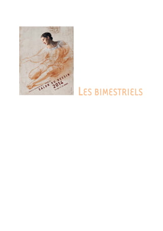 ART ABSOLUMENT N 58/2014
Trimestriel
Surface approx. (cm²) : 434
Page 1/1
DESSIN
7551549300524/GHC/OTO/2
Eléments de recherche : SALON DU DESSIN : manifestation dédiée au dessin de collection, du 26 au 31/03/14 au Palais de la Bourse à Paris 2e,
toutes citations
FOIRES ET SALONS ACTUALITÉS
Salon international du livre
ancien, de l'estampe et du dessin
Nef du Grand Palais, Paris
Du ll au 13 avril 2014
« Les livres oni [a peau Ame » affirme Anne Lamort présidente du Syndicat
national de la librairie ancienne et moderne ISLAM) Chaque annee depuis
2007 leSLAM associe au Salon international du livre ancien de i estampe
et du dessin exhume les tresors manuscrits que le temps n a pas pu entie
rement dégrader Collectionneurs editeurs ou amateurs viennent / satisfaire
leur appétit bibliophile grace a la reunion de 160 libraires et 50 galeries
d estampes Fonde par Colbert en 1667 le departement des Estampes et de
la Photographie de la Bibliotheque nationale de France a regroupe pour sa
neuvieme participation une trentaine d œuvres sélectionnées sur le thème
Guerre et Paix echo au centenaire de la Grande Guerre cette annee Les
eaux fortes des Désastres de la guerre de Goya les lithographies de Manet
de la Commune dè Pans les diffeientes allégories de Id paix sont autant
d opportunités d apprécier les créations personnelles des artistes engages
a dénoncer I horreur Cette edition /OU date anniversaire dcs cent ans
du SLAM - est également I occasion d un partenariat avec le ministere des
Affairesétrangères Lesarchivesdu Quaid Orsaysontinvitéesaprendreplace
dans la nef du Grand Palais Cette precieuse collection regroupe les accords
et traites de France, composes de plus de 25 DOO dossiers du XV siecle a
nos jours Des lettres d amour d Henri IV a Marie de Medicis aux notes de
Richelieu ou de Stendhal autant de contributions a la recherche historique
d un heritage patrimonial
Alexandra Edip
Salon du dessin
Palais Brongniart, Paris
Du 26 au 31 mars 2014
Depuis vingt trois ans le Salon du
dessin explore les techniques de
maîtres dans cet art Onycontemole
la technique des Anciens le trace
net et académique de Le Brun ou
Gencault ou le trait fluide et aerien
de Bartolomeo Le dessin évolue
avec la modernite le leger coup
de brosse de Renoir le trace large
et assure de Degas ou les juxtapo
sitions de traits colores de Deram
ll prend un sens nouveau dans I art
contemporain avec la netteté des
sérigraphies de Warholou des toiles
de Weischer Le Salon du dessin en
explore les techniques du fusain au
crayon de la gouache a I aquarelle
et décernera également le Prix du
dessin contemporain
FetaVallotton
Les f ils fa fer
PRIMES
dè C est la S jan i
I "I o gravure sur bois
Bel othcquc
nat onale dè France
Departement
desetampes
etde la Dhotographie
Paris Tribal
Diverses galeries à Saint-Germain-
des-Prés, Paris
Du 3 au 6 avril 2014
Diverses pieces d origines variées sont soumises
a I etude et a la fascination de ceux qui voient
dans ces arts dits « premiers » un art originel
dote d une part de mystere Paris Tribal nouvelle
manifestation consacrée a ces arts propose une
promenade libre entre les 26 galeries partiel
pantes qui possèdent chacune leur propre vision
concrétisée a travers un thème et des choix per-
sonnels Complement du Parcours (tes mondes
qui regroupe un nombre important de marchands
I evenement conforte la place de Paris comme
capitale des arts premiers et repond a une attente
des collectionneurs
 