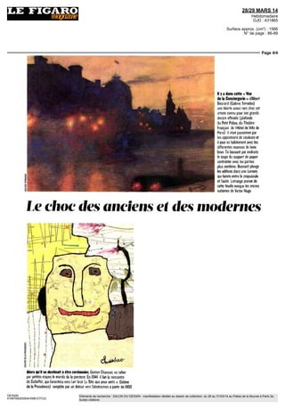 28/29 MARS 14
Hebdomadaire
OJD : 431865
Surface approx. (cm²) : 1566
N° de page : 86-89
Page 3/4
DESSIN
4194769300504/XME/OTO/2
Eléments de recherche : SALON DU DESSIN : manifestation dédiée au dessin de collection, du 26 au 31/03/14 au Palais de la Bourse à Paris 2e,
toutes citations
lélection dè dessins de François-André Vincent au
musée Cognacq-Jay), à la Semaine du dessin tandis que
sera remis le prix du dessin contemporain de la très active
Fondation Daniel & Florence Guerlain.
Que verra-t-on sous les plafonds du palais Brongniart ?
Quelque 43 galeries, françaises et étrangères, offrent un
panorama international qui couvre quatre siècles. Si les
études de figures isolées à la sanguine révèlent le passion-
nanttravailderecherchedeMichelOrigny,Etudededécor
deplafond (Galerie Eric Coatalem), Charles Le Brun,
Femmeen vol avec les bras fesés(Galerie Nathalie Motte Mas-
selink)ou,toujoursLeBrun,Etuded'hommeportantune
figure (Galerie de Bayser), du Guerchin, Andromède (Gale-
rie Stephen Ongpin Fine Art), de NicolasdePlattemonta-
gne, Etude d'une femme drapée (Galerie David Tunick, Inc.),
les feuilles aux trois crayons semblent ici réservées aux
études d'ensemble comme leMartyre desaintBarthélemy de
Francesco Solimena (Galerie Colnaghi-Bellinger), ou
Saint Philippe baptisant l'eunuque de la reine d'Ethiopie de
Chasseriau (Galerie Normand). Les aquarelles, notam-
ment de paysages, évoquent les multiples possibilités de
cette technique pratiquée par les plus grands tels Harpi-
gnies, Paysage à la cascade (GalerieJean-François Baron!)
et,plusprèsdenous, Renoir,Arbresauborddel'eauetvoilier
(Galerie Pandora Old Masters Inc.), ou Derain, Le Pontà
Chatou(GalerieLeClaireKunst).L'ensemble desfeuilles
qui se côtoient sur les cimaises du palais Brongniart rap-
pelle que le dessin, avant tout instrument de création, est
aussi oeuvre en soi : expression magique, il est la transpa-
rence du don de la main. • VERONIQUE PRAT
Salondudessin2014,palaisBrongniart,placedelaBourse,ParisIIe
,jusqu'au3lmars
2014.
Le dessin n'exclut pas la couleur,
dont l'aquarelle, la gouache
ou le pastel sont alors partie
intégrante (Otto Freundhch,
« Cercles de lumiere », Galerie
Zlotowski ci-dessus) Pourtant,
si le dessin est, dans maints exemples,
étroitement lie au travail de la peinture,
il peut aussi se suffire a lui-même
et témoigner de l'intérêt de l'artiste
pour le monde, qu'il s'agisse de la
figure humaine ou de la nature Cette
curiosité s'orientera vers une vision
plus subjective avec l'abstraction
Le dessin à la plume et encre
brune ou noire (Gaetano Gandolfi,
« Etude de têtes », Galerie Arnoldi-Livie,
ci-contre a l'extrême gauche)
est souvent une premiere pensée pour
la peinture ct la mise en place de sa
composition Les dessins de sculpteur
(Julio Gonzalez, « Tëte de femme »,
Galerie des Modernes, ci-contre)
sont, eux aussi, généralement a la
plume qui, par son trait incisif annonce
la tension de l'œuvre sculptée
 