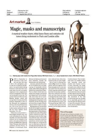 Pays : Royaume-Uni Périodicité : Hebdomadaire
Support : Country Life Diffusion : 36 836
Date : 3 septembre 2014 Catégorie : Presse écrite
 