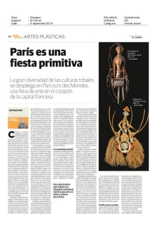 Pays : Espagne Périodicité : Quotidienne
Support : El Correo Diffusion : NC
Date : 6 septembre 2014 Catégorie : Presse écrite
 