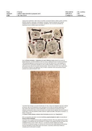 Pays : France Périodicité : En continu
Support : Détoursdesmondes.typepad.com Diffusion : NC
Date : 26 mai 2014 Catégorie : Internet
 