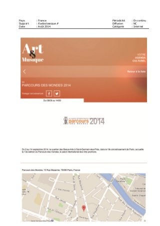 Pays : France Périodicité : En continu
Support : Radioclassique.fr Diffusion : NC
Date : Août 2014 Catégorie : Internet
 