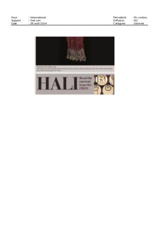 Pays : International Périodicité : En continu
Support : Hali.com Diffusion : NC
Date : 28 août 2014 Catégorie : Internet
 