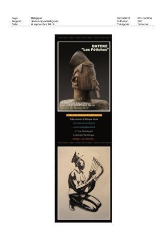 Pays : Belgique Périodicité : En continu
Support : Sanza.skynetblogs.be Diffusion : NC
Date : 6 septembre 2014 Catégorie : Internet
 